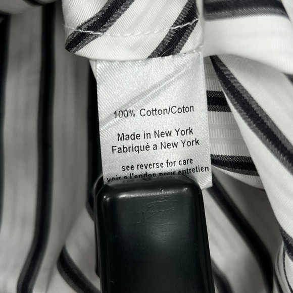 CAROLINE CONSTAS Carmen Tiered Off the Shoulder Top Womens XS White Black Stripe - Picture 7 of 16